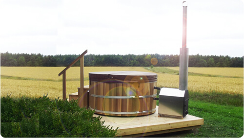 red cedar hottub houtkachel made in canada houten hot tub ticra outdoor